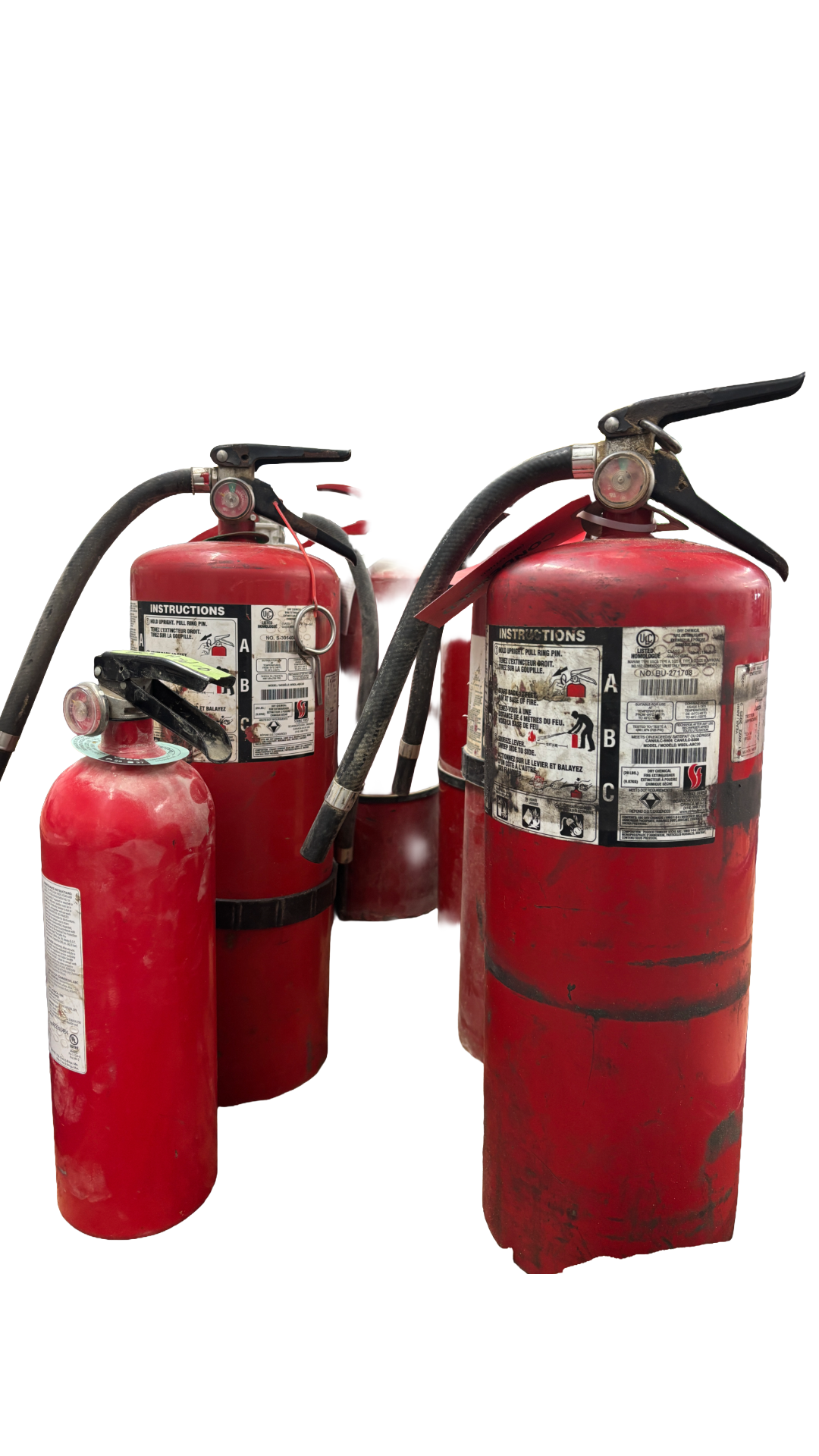 Fire extinguishers ready for service